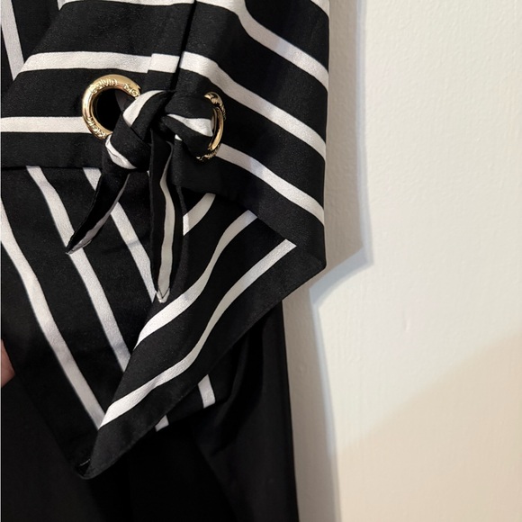 Calvin Klein Black and White Striped Blouse - Picture 3 of 4